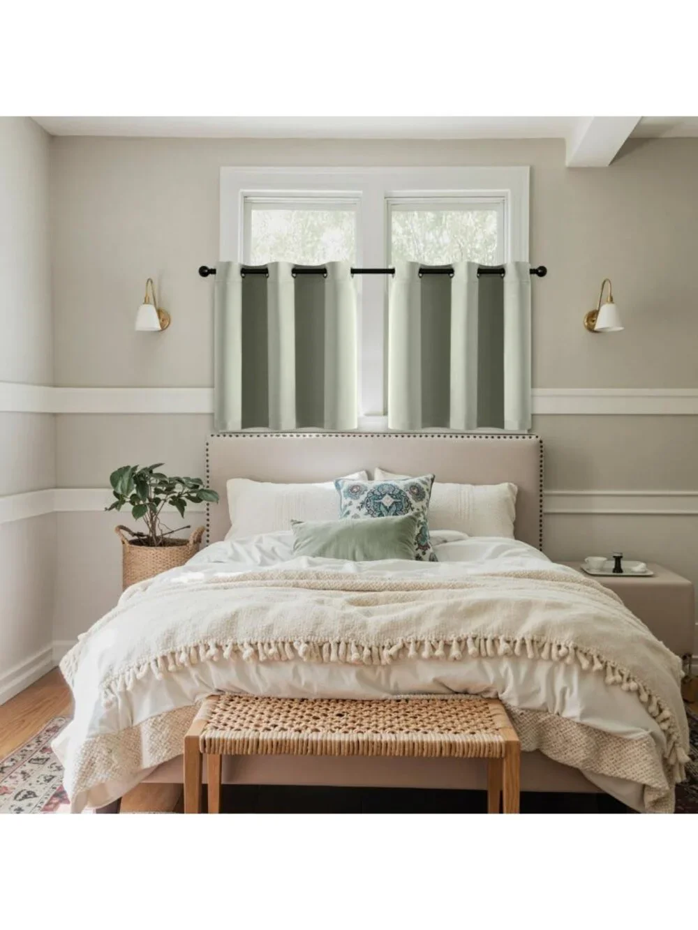 Thermal Insulated Blackout Curtains, Noise Reducing Room Darkening Drapes, 2